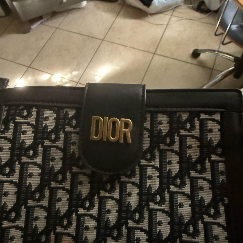 Dior Black and Gold Monogram Bag